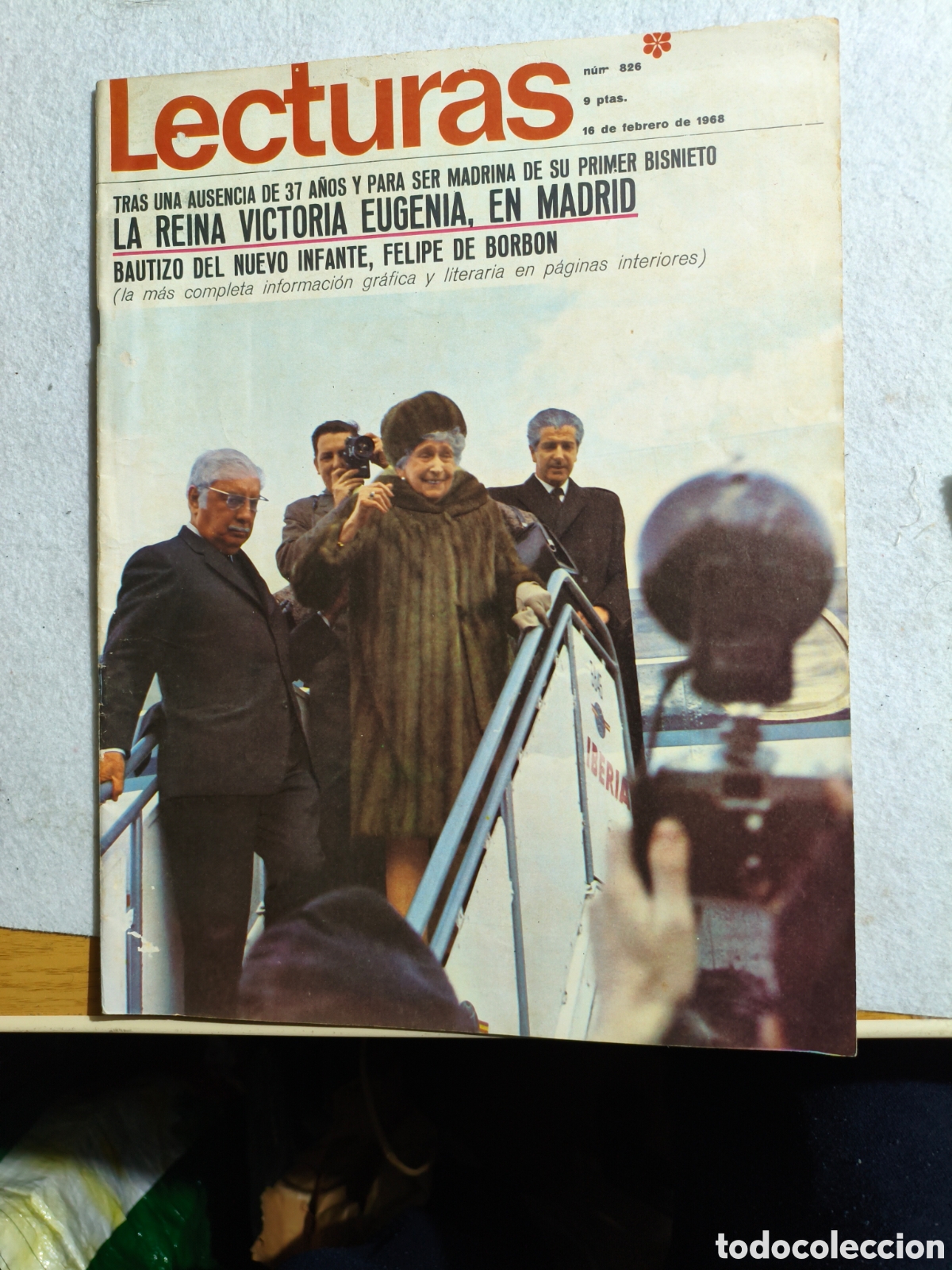 Coleccionismo de revistas: Revista Lecturas n&ordm; 826 (16 Febrero 1968) - Llegada Reina Victoria Eugenia y Bautizo Felipe de Borb&oacute;