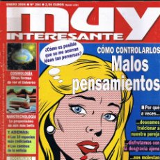 Coleccionismo de Revista Muy Interesante: REVISTA MUY INTERESANTE - ENERO 2005 - Nº 284 - MALOS PENSAMIENTOS - NANOTECNOLOGIA - COSMOLOGIA. Lote 45910057