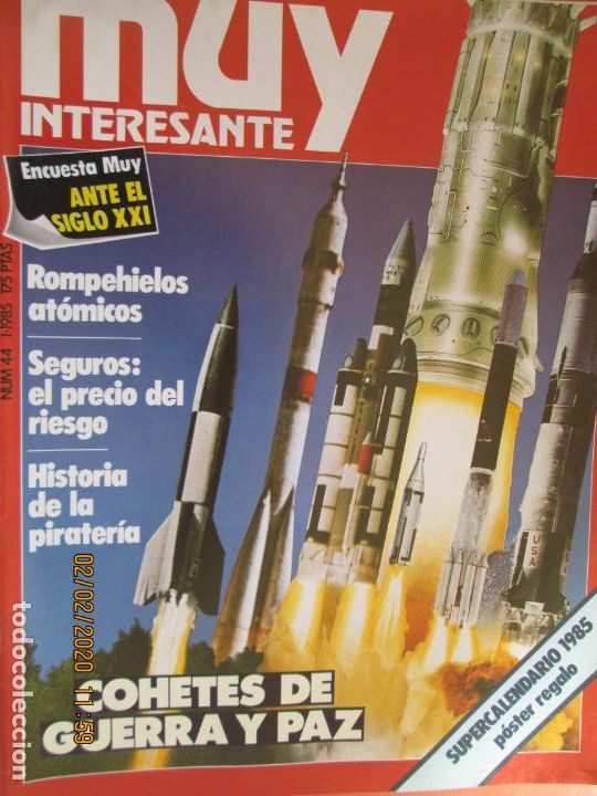Sammeln von Zeitschriften Muy Interesante: MUY INTERESANTE N&ordm; 44 - I-1985 - COHETES DE GUERRA Y PAZ