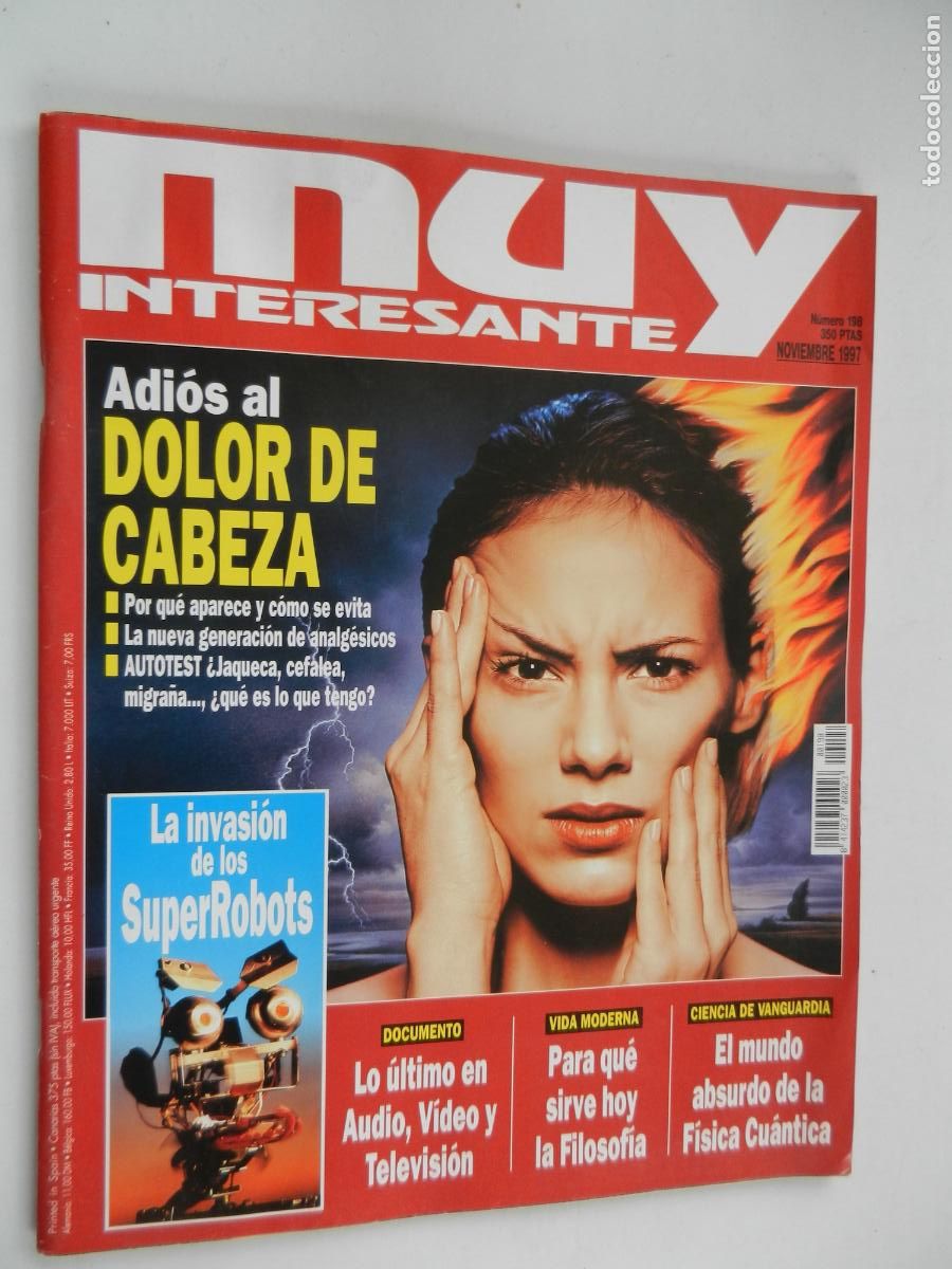 Coleccionismo de Revista Muy Interesante: MUY INTERESANTE REVISTA N&ordm; 198 - NOVIEMBRE 1997 -ADIOS AL DOLOR DE CABEZA