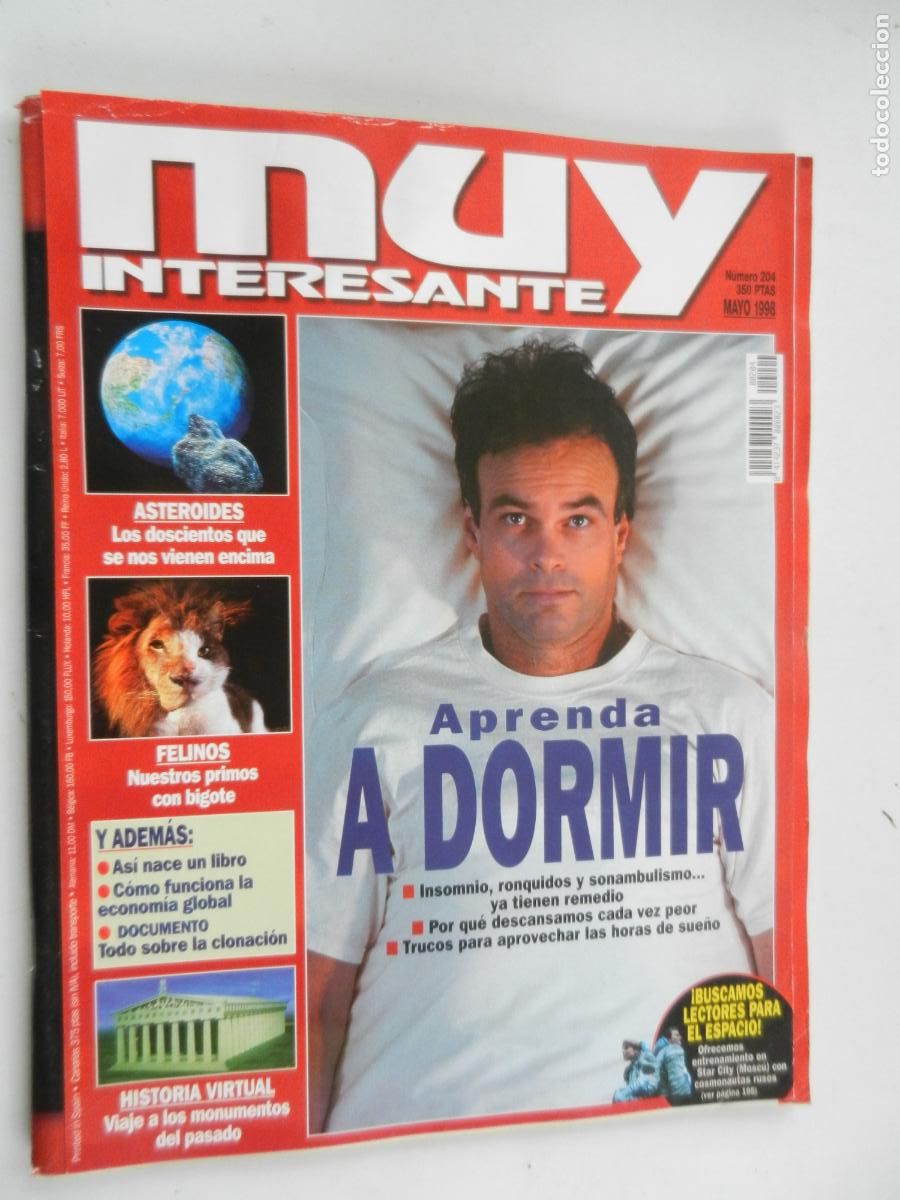 Coleccionismo de Revista Muy Interesante: MUY INTERESANTE REVISTA N&ordm; 204 - MAYO 1998 - APRENDA A DORMIR