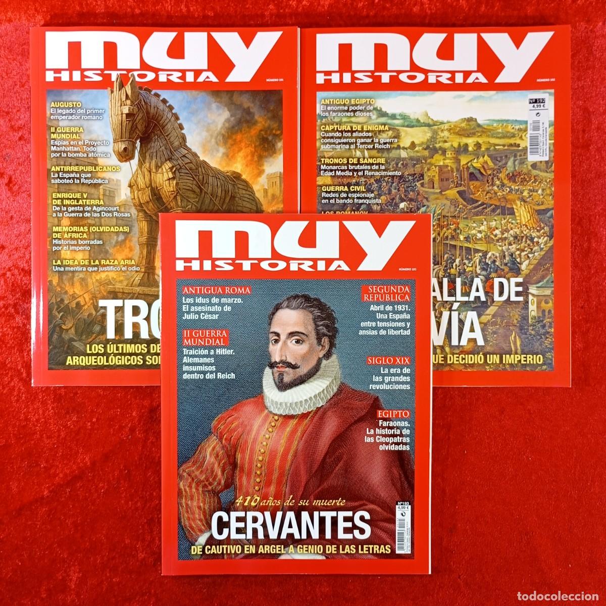 Coleccionismo de Revista Muy Interesante: MUY HISTORIA - LOTE 3 REVISTAS DE HISTORIA - N&Uacute;MEROS 191, 192, 193 - TROYA, PAV&Iacute;A, CERVANTES / 401