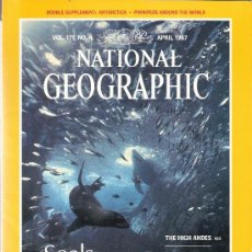 Coleccionismo de National Geographic: NATIONAL GEOGRAPHIC. ED INGLESA.VOL 171. N 4. ABRIL 1987. FOCAS. ANDES. AMAZONAS. CONTAMINACIÓN.. Lote 28399413
