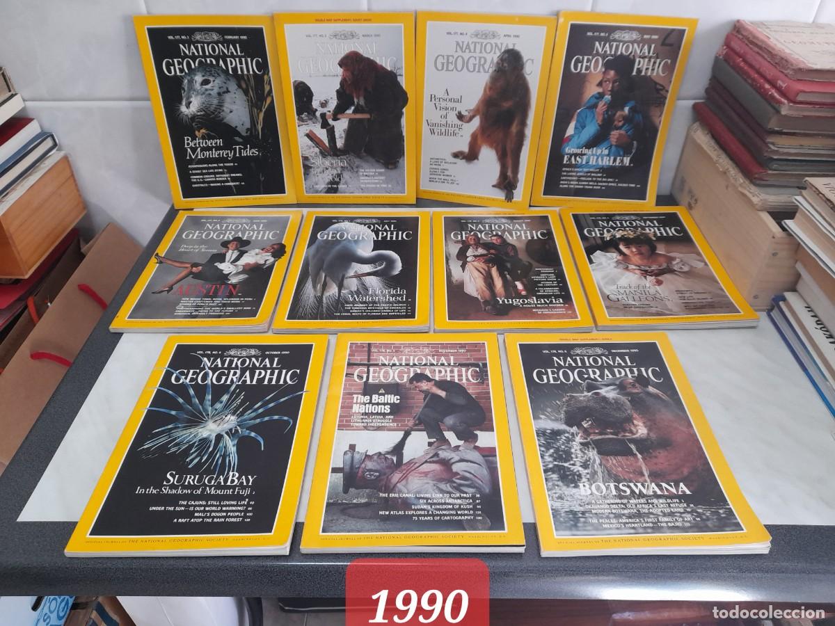Coleccionismo de National Geographic: NATIONAL GEOGRAPHIC EDICI&Oacute;N USA. A&Ntilde;O 1990. 11 N&Uacute;MEROS . FALTA EL MES DE ENERO.