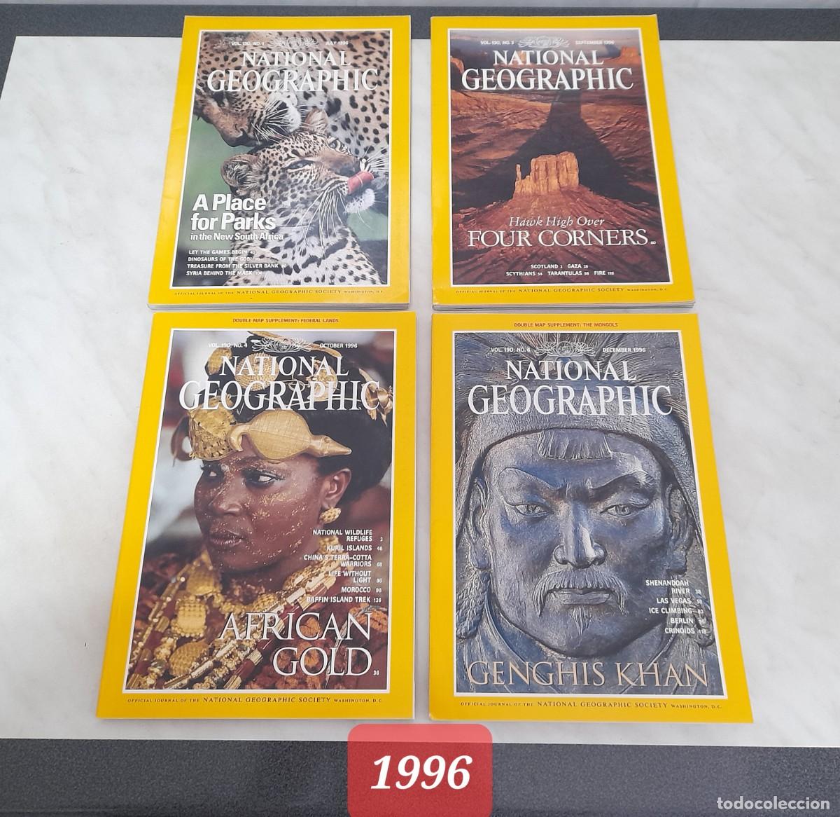 Coleccionismo de National Geographic: NATIONAL GEOGRAPHIC EDICI&Oacute;N USA. A&Ntilde;O 1996. 4 N&Uacute;MEROS: JULIO, OCTUBRE, NOVIEMBRE Y DICIEMBRE.