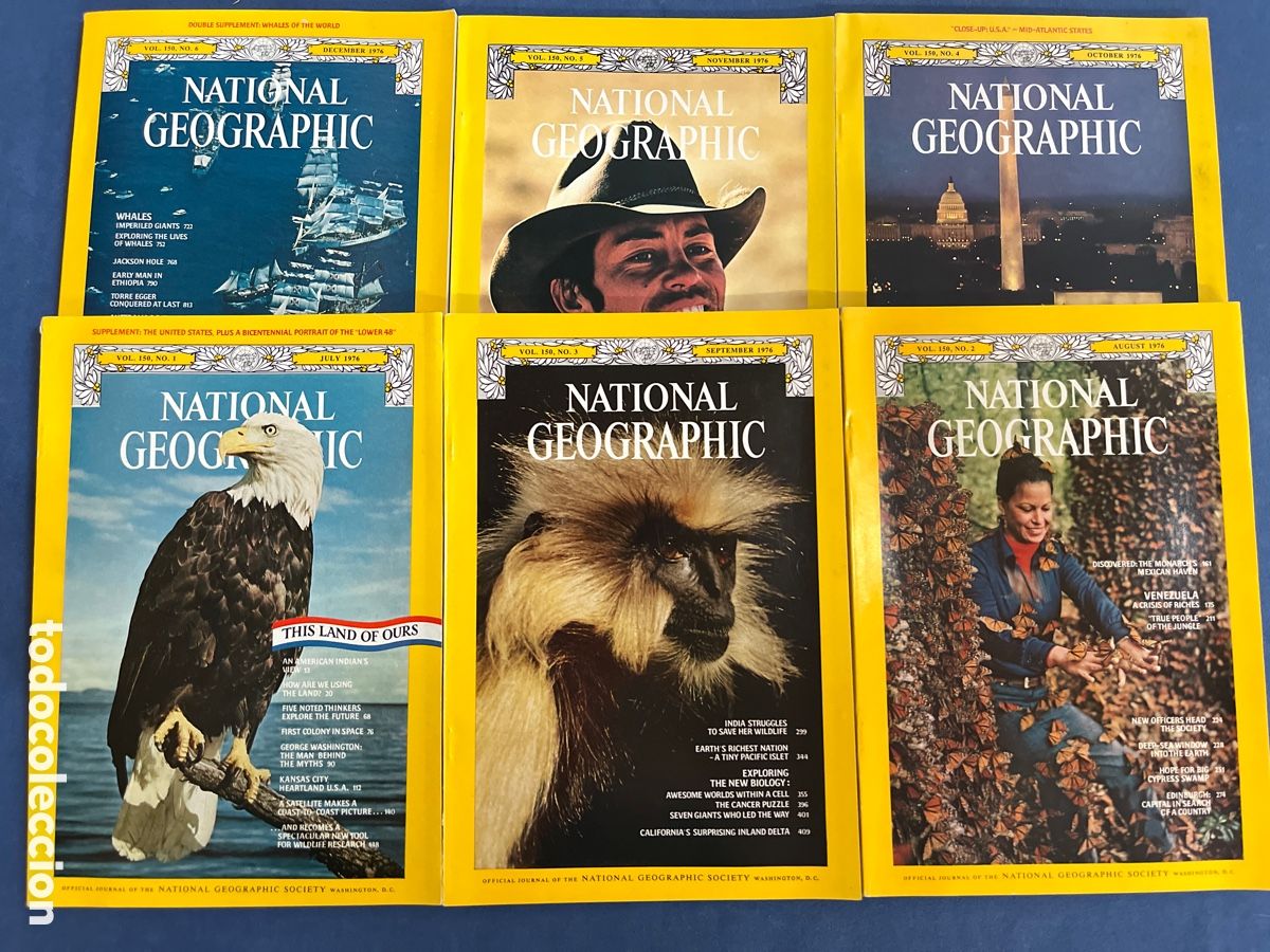 Coleccionismo de National Geographic: National Geographic 1976 July August September October November December