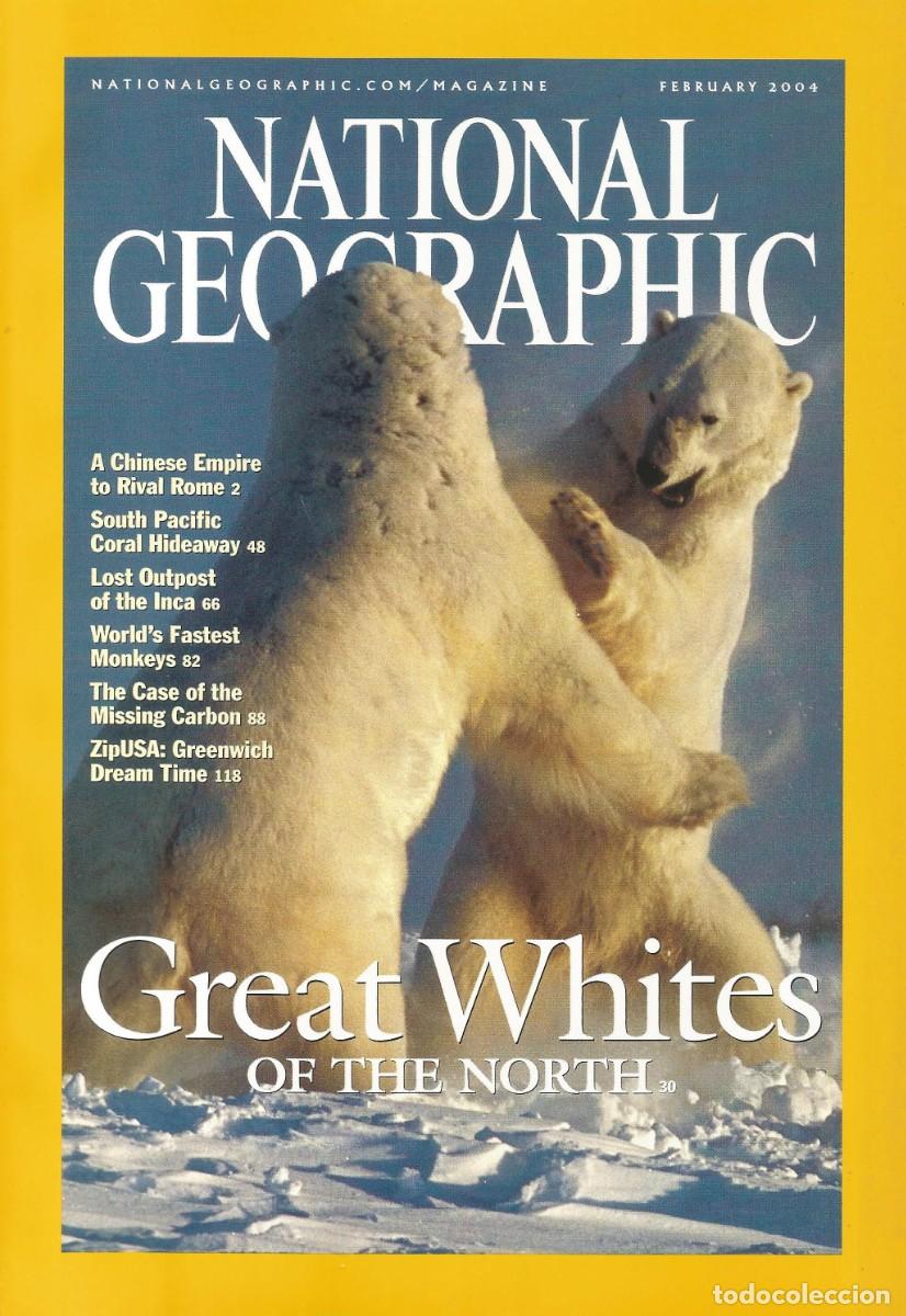Coleccionismo de National Geographic: Revista National Geographic - Great Whites of - Vol. 205, No. 2, February 2004 - Edici&oacute;n en ingl&eacute;s