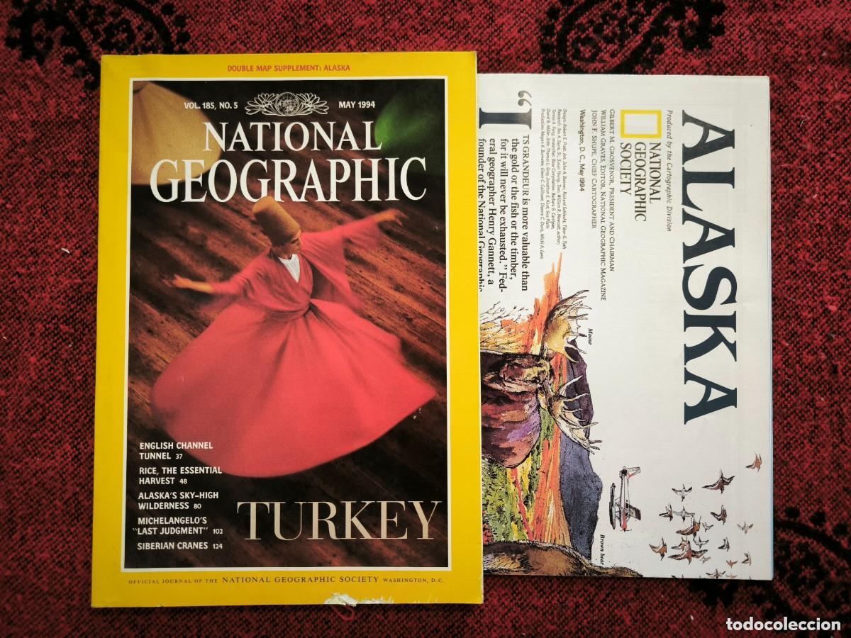 Coleccionismo de National Geographic: National Geographic En Ingl&eacute;s Mayo 1994 Con Mapa Doble De Alaska Turqu&iacute;a Eurot&uacute;nel