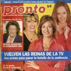 Coleccionismo de Revista Pronto: REVISTA 'PRONTO', Nº 1635. 6 DE SEPTIEMBRE DE 2003. MUERTE DE IMPERIO ARGENTINA.. Lote 6514268