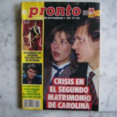 Coleccionismo de Revista Pronto: PRONTO,SILVIA TORTOSA-CAROLINA DE MONACO-REINA DE HOLANDA-JOAQUIN SABINA,ETC.. Lote 39720219