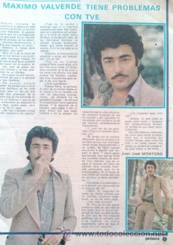 Coleccionismo de revista Pronto: RECORTES MAXIMO VALVERDE - Foto 1
