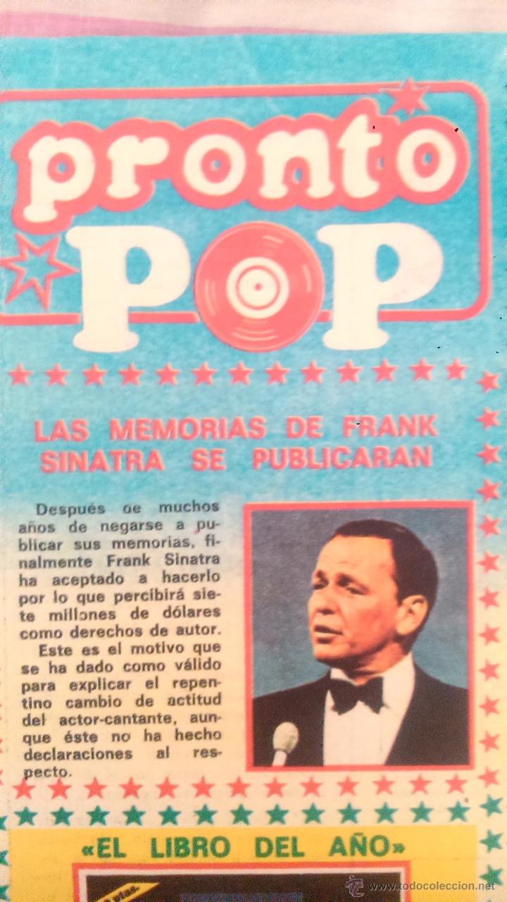 Coleccionismo de revista Pronto: RECORTES FRANK SINATRA - Foto 1