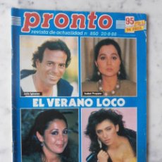 Coleccionismo de Revista Pronto: REVISTA PRONTO Nº840 1988 SABRINA, SAMANTHA FOX, SONIA BRAGA, MICHAEL JACKSON, BIBI ANDERSEN. Lote 46390056