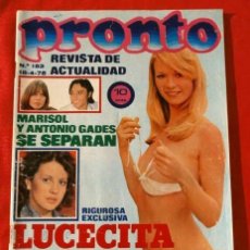 Coleccionismo de Revista Pronto: PRONTO Nº 153 (1975) KOJAK - LOLA FLORES - MONICA RANDALL - POSTER - MARISOL SE SEPARA - LUCECITA. Lote 135815162