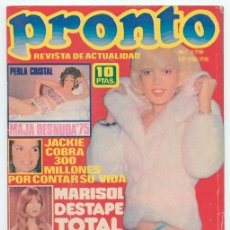 Coleccionismo de Revista Pronto: PRONTO - 1975 - MAXIMO VALVERDE, AGATA LYS, ROCIO DURCAL, MARISOL, PERLA CRISTAL, FEDRA LORENTE