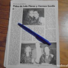 Coleccionismo de Revista Pronto: RECORTE : PELEA DE LOLA FLORES Y CARMEN SEVILLA, POR CULPA DE LOS MUNDIALES. PRONTO, MAYO 1982 ()
