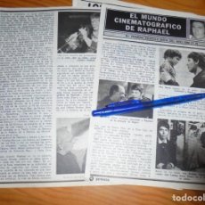 Coleccionismo de Revista Pronto: RECORTE : EL MUNDO CINEMATOGRAFICO DE RAPHAEL . PRONTO, DCMBRE 1975 ()