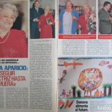Coleccionismo de Revista Pronto: RECORTE REVISTA PRONTO N.º 1064 1992 RAFAELA APARICIO. Lote 230193550