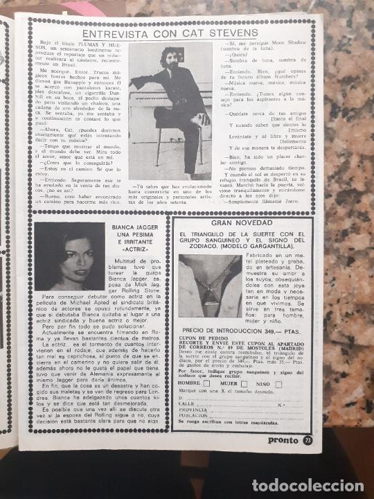 Coleccionismo de revista Pronto: bianca jagger cat stevens - Foto 1
