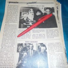 Coleccionismo de Revista Pronto: RECORTE : SARA MONTIEL CUMPLE 57 AÑOS. PRONTO, ABRIL 1985 (#)