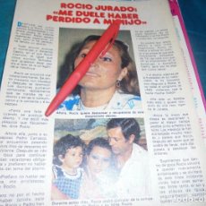 Coleccionismo de Revista Pronto: RECORTE : ROCIO JURADO, SUFRE UN ABORTO. PRONTO, AGTO 1981 (#)
