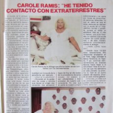 Coleccionismo de Revista Pronto: RECORTE REVISTA PRONTO N.º 497 1981 CAROLE RAMIS. Lote 238486475