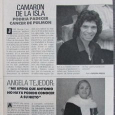 Coleccionismo de Revista Pronto: RECORTE REVISTA PRONTO N.º 1042 1992 CAMARÓN DE LA ISLA, ANGELA TEJEDOR, ISABEL PANTOJA