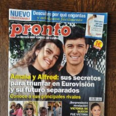 Coleccionismo de Revista Pronto: PRONTO Nº 2401 DE 2018- EUROVISION AMAIA Y ALFRED- RAPHAEL- ABBA- ANDY Y LUCAS- BILL COSBY- FALCO.... Lote 334801113