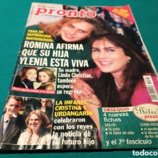 Coleccionismo de Revista Pronto: REVISTA PRONTO N°1404 / 1999 - ROMINA AFIRMA QUE SU HIJA ESTÁ VIVA. Lote 365298921