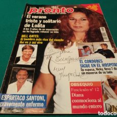 Coleccionismo de Revista Pronto: REVISTA PRONTO N°1374 / 1998 - EL VERANO TRISTE DE LOLITA. Lote 365299351