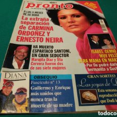 Coleccionismo de Revista Pronto: REVISTA PRONTO N°1375 / 1998 - LA EXTRAÑA SEPARACIÓN DE CARMINA ORDOÑEZ Y ERNESTO NEIRA. Lote 365300096