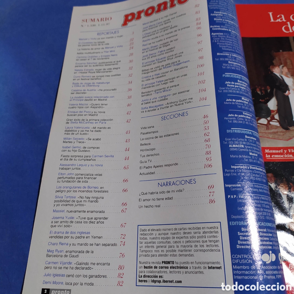 Coleccionismo de revista Pronto: Pronto 1330 - Foto 2