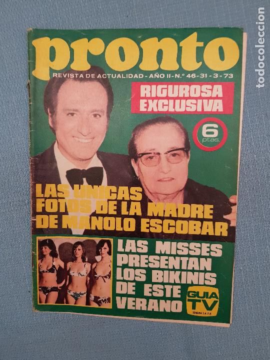 Coleccionismo de revista Pronto: MANOLO ESCOBAR - Foto 1