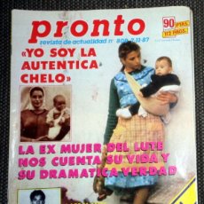 Coleccionismo de Revista Pronto: REVISTA PRONTO Nº809 NOVIEMBRE 1987. EL LUTE - VICTORIA PRINCIPAL FREIXENET - CANTINFLAS,..