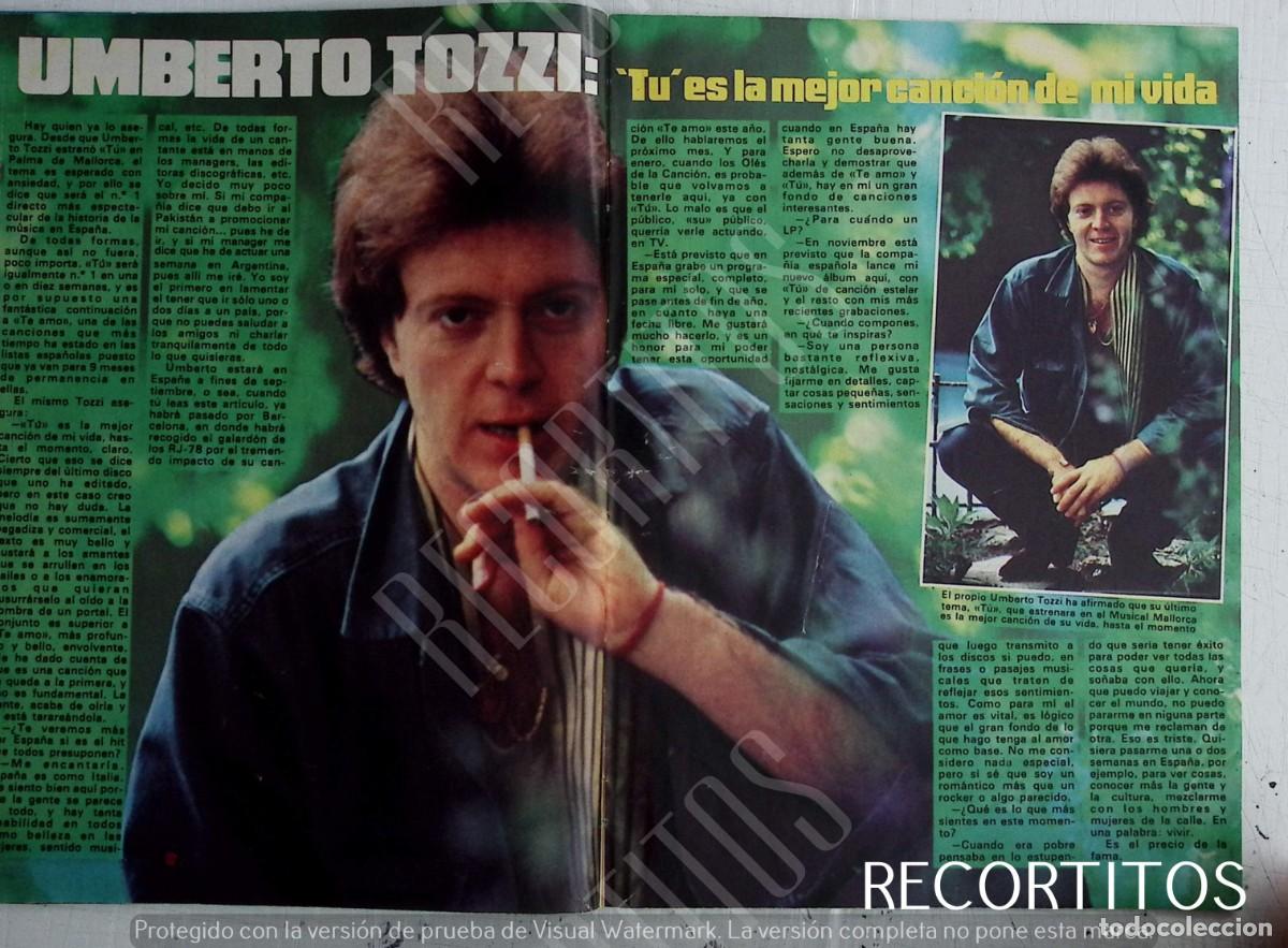 Coleccionismo de revista Pronto: umberto tozzi - Foto 1