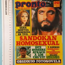Coleccionismo de Revista Pronto: REVISTA PRONTO Nº 282 06.10.1977, SANDOKAN HOMOSEXUAL, INCLUYE POSTER PALACAGÜINA Y FOTONOVEL