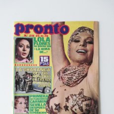 Coleccionismo de Revista Pronto: PRONTO Nº 215 LA CHARANGA DEL TIO HONORIO - ALAIN DELON - LORNE GREENE - POSTER ADELE BROWLIN
