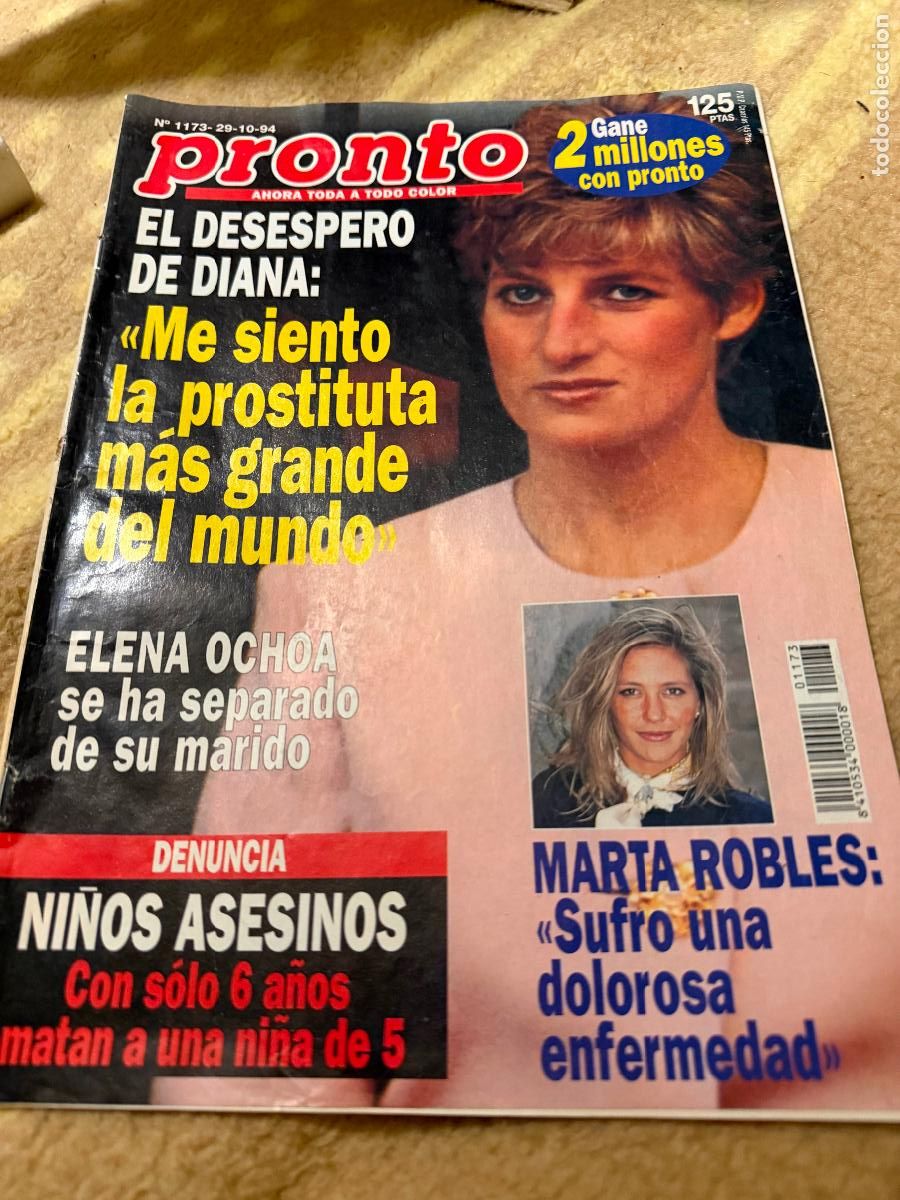 Coleccionismo de Revista Pronto: Revista pronto diana de Gales 1994