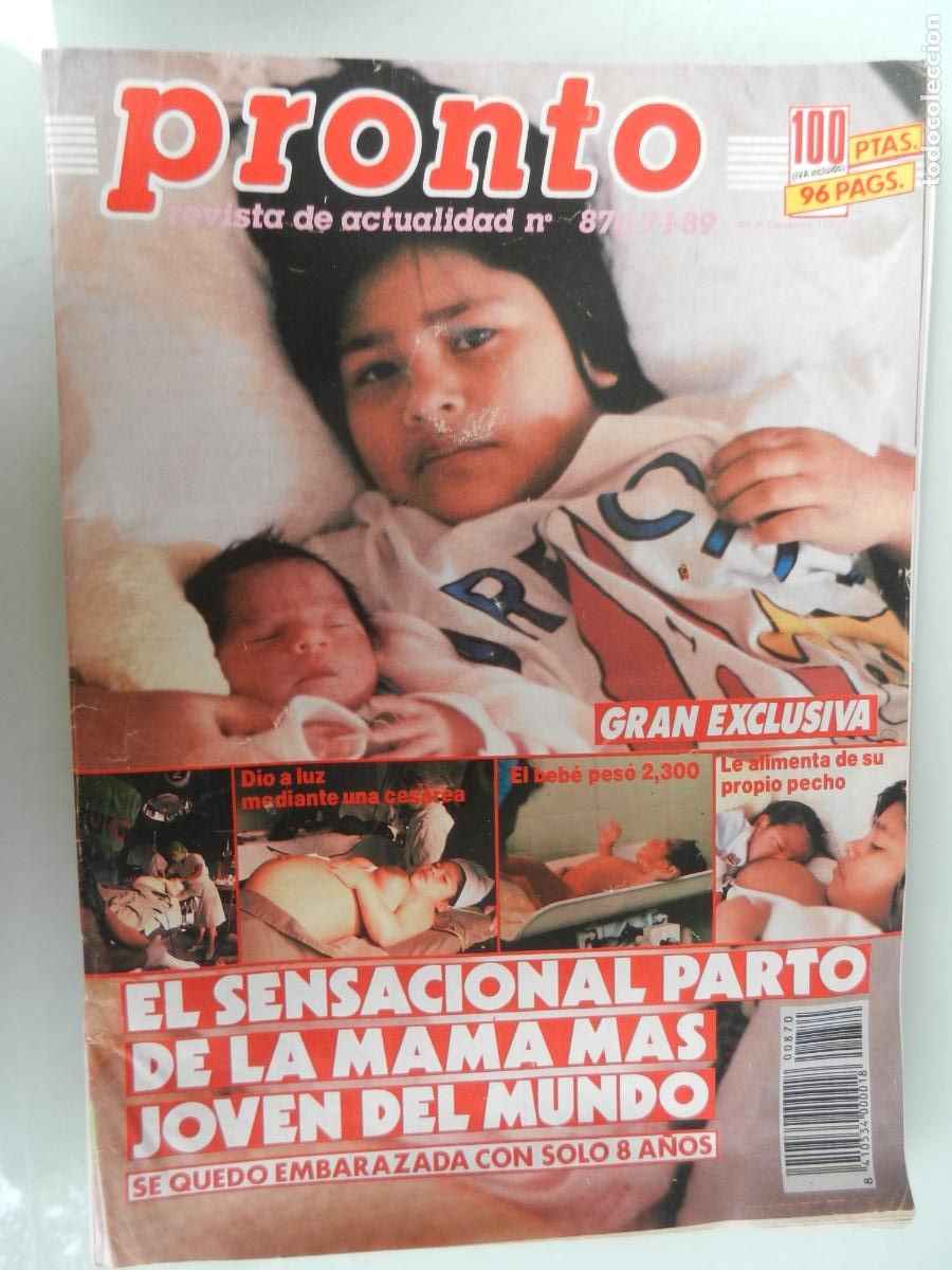 Coleccionismo de Revista Pronto: PRONTO REVISTA N&ordm; 870- 01-1989- PARTO DE LA MAMA MAS JOVEN DEL MUNDO 8 A&Ntilde;OS