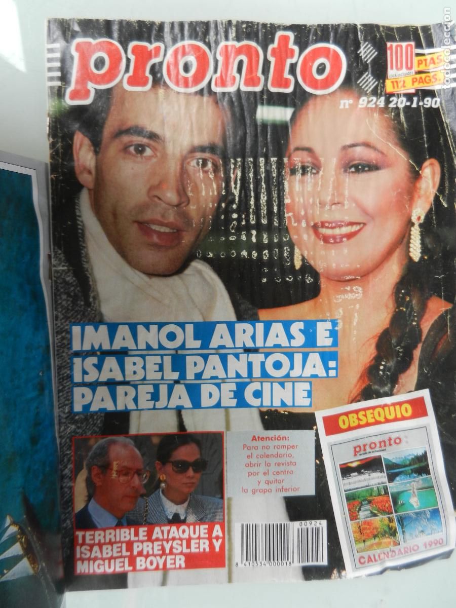 Coleccionismo de Revista Pronto: PRONTO REVISTA N&ordm; 924- 01-1990- CALENDARIO 1990 - IMANOL ARIAS ISABEL PANTOJA