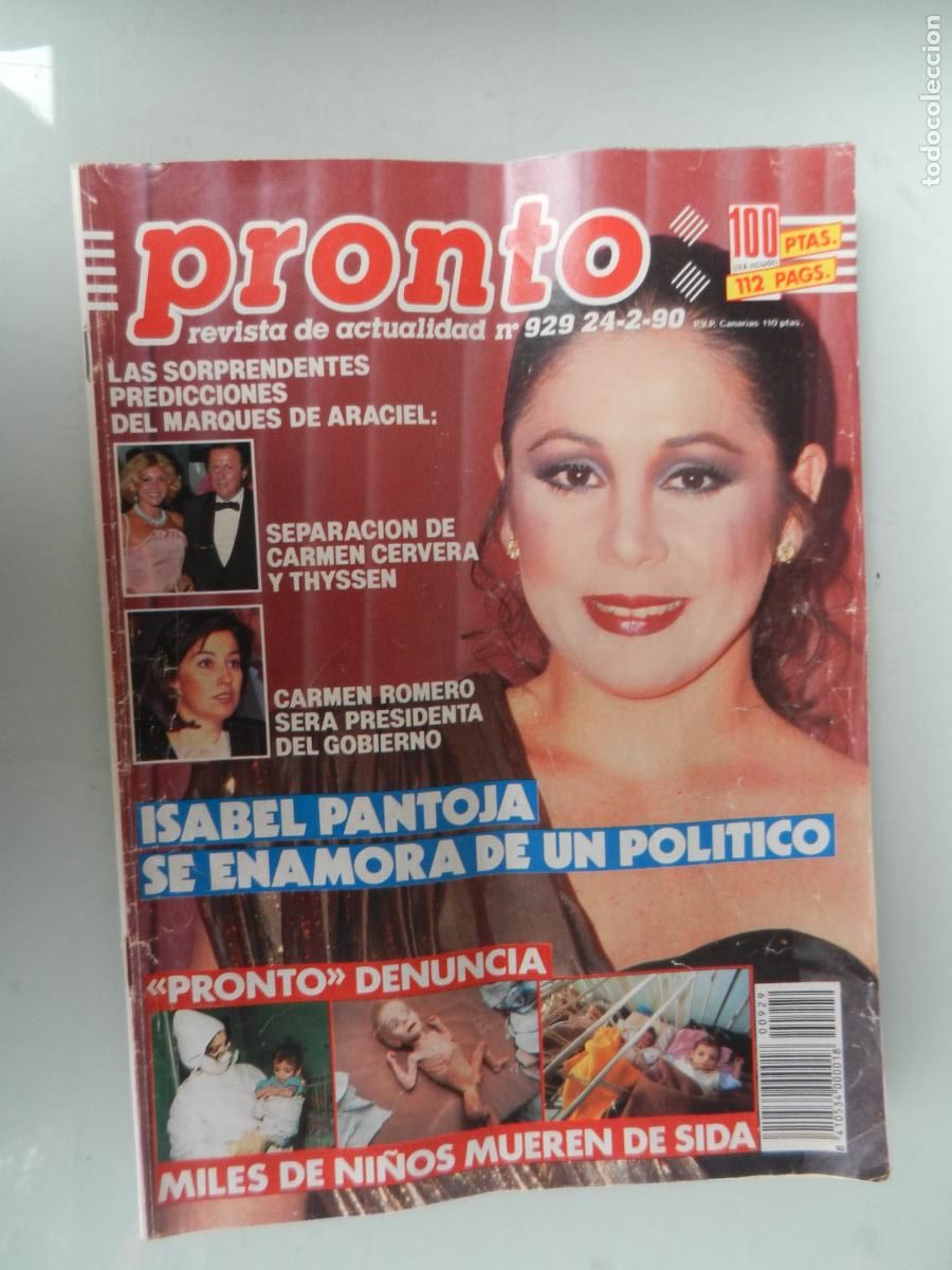 Coleccionismo de Revista Pronto: PRONTO REVISTA N&ordm; 929- 02-1990-Isabel Pantoja Mercedes Mil&aacute; Pablo Abraira Sonia Mart&iacute;nez Kiko Rivera