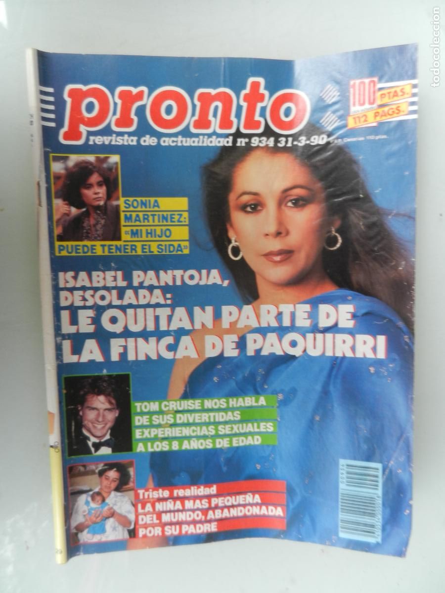 Coleccionismo de Revista Pronto: PRONTO REVISTA N&ordm; 934-3-1990 - ISABEL PANTOJA DESOLADA - TOM CRUISE