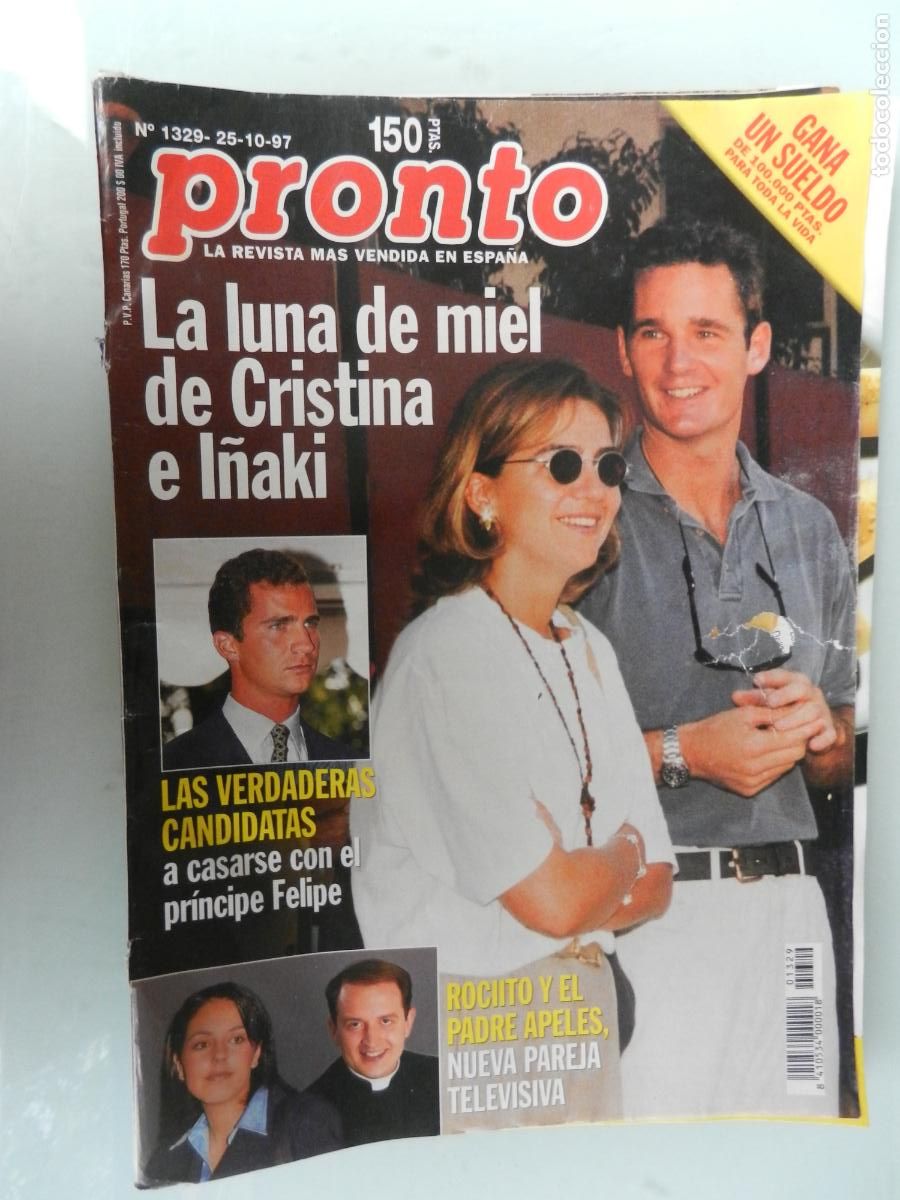 Coleccionismo de Revista Pronto: PRONTO REVISTA N&ordm; 1329- 10-1997- LUNA DE MIEL DE CRISTINA E I&Ntilde;AKI.