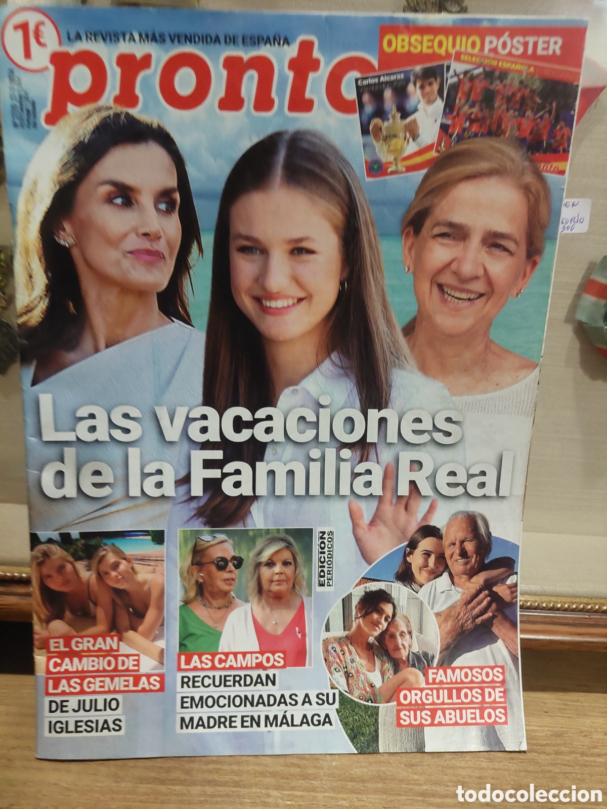 Coleccionismo de revista Pronto: PRONTO 2024 FAMILIA REAL VACACIONES, LAS CAMPOSGEMELAS JULIO IGLESIAS FAMOS Y SUS ABUELOS SUMARIO VE