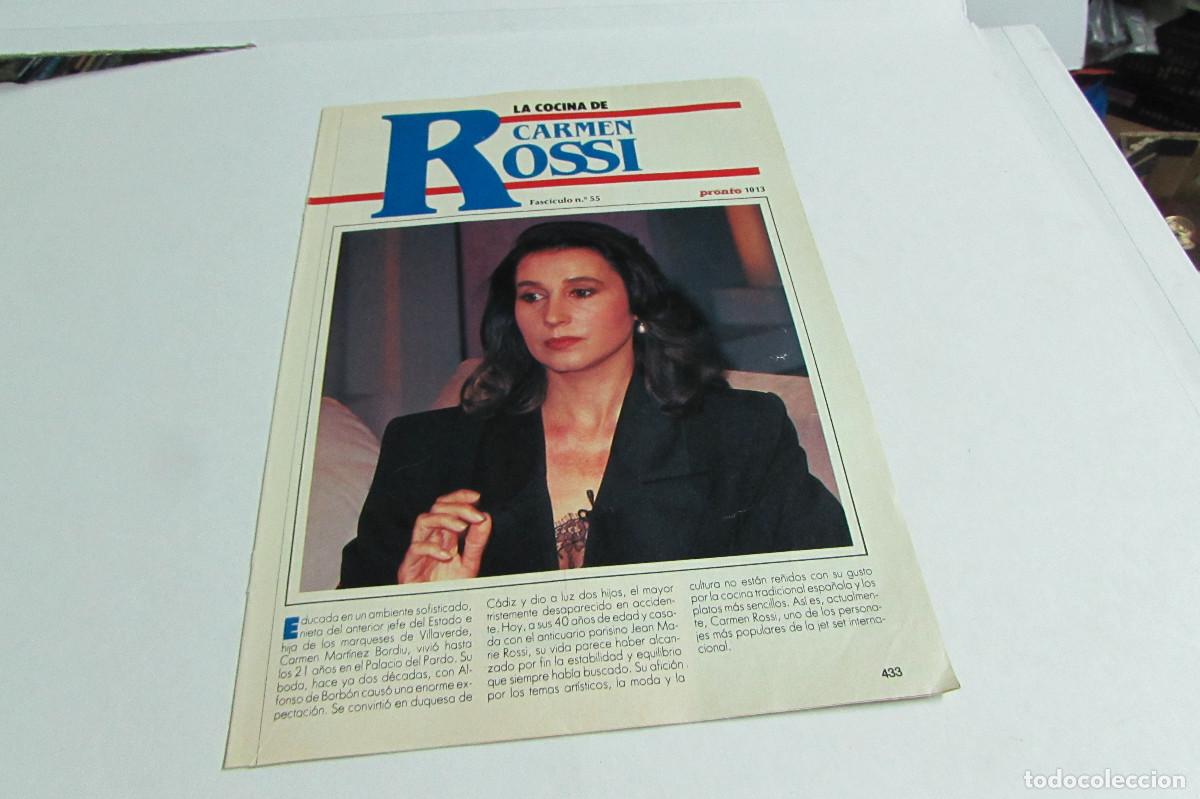Coleccionismo de revista Pronto: Fasciculo revista PRONTO recetas de los FAMOSOS la cocina de CARMEN ROSSI N&deg; 55