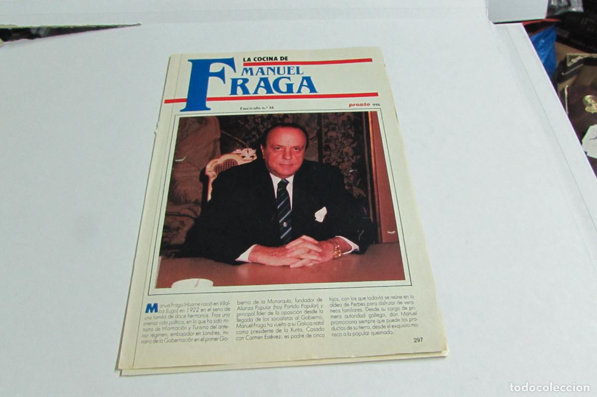 Coleccionismo de revista Pronto: Fasciculo revista PRONTO recetas de los FAMOSOS la cocina de MANUEL FRAGA N&deg; 38