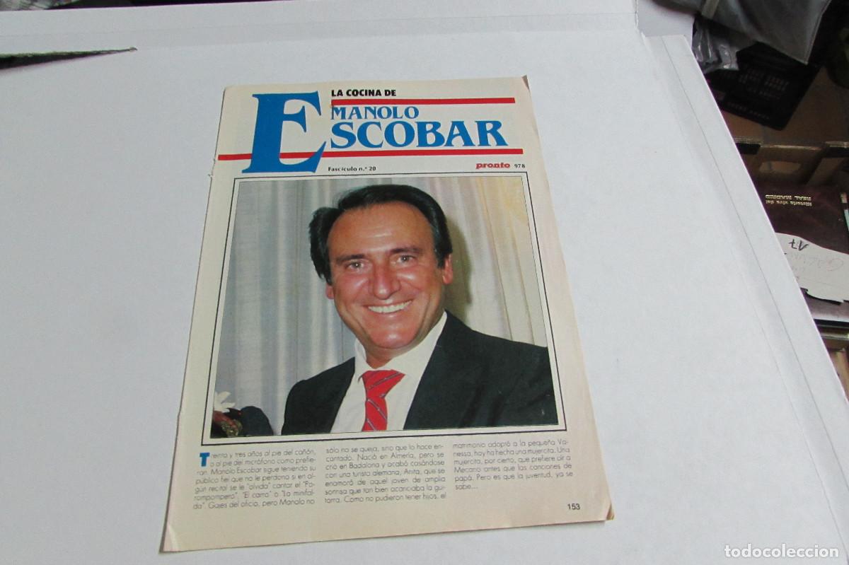 Coleccionismo de revista Pronto: Fasciculo revista PRONTO recetas de los FAMOSOS la cocina de MANOLO ESCOBAR N&deg; 20