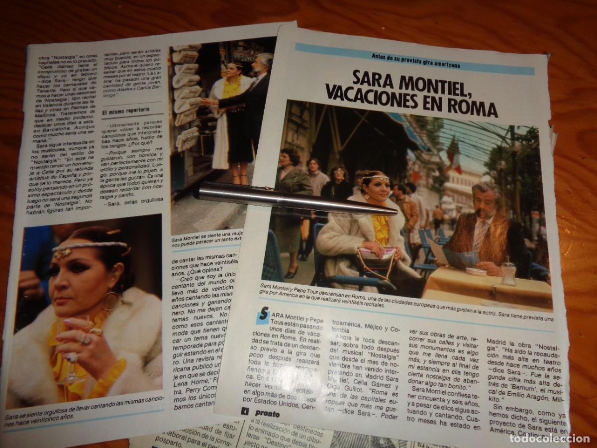 Coleccionismo de revista Pronto: RECORTE : SARA MONTIEL, VACACIONES EN ROMA. PRONTO, FBRO 1985