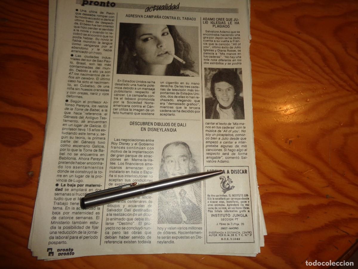 Coleccionismo de revista Pronto: RECORTE : DESCUBREN DIBUJOS DE DALI EN DISNEYLANDIA. ADAMO. PRONTO, FBRO 1985