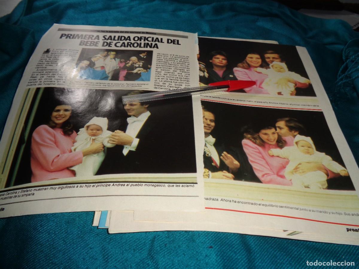 Coleccionismo de revista Pronto: RECORTE : 1&ordf; SALIDA OFICIAL DEL BEBE DE CAROLINA DE MONACO. PRONTO, DCBRE 1984